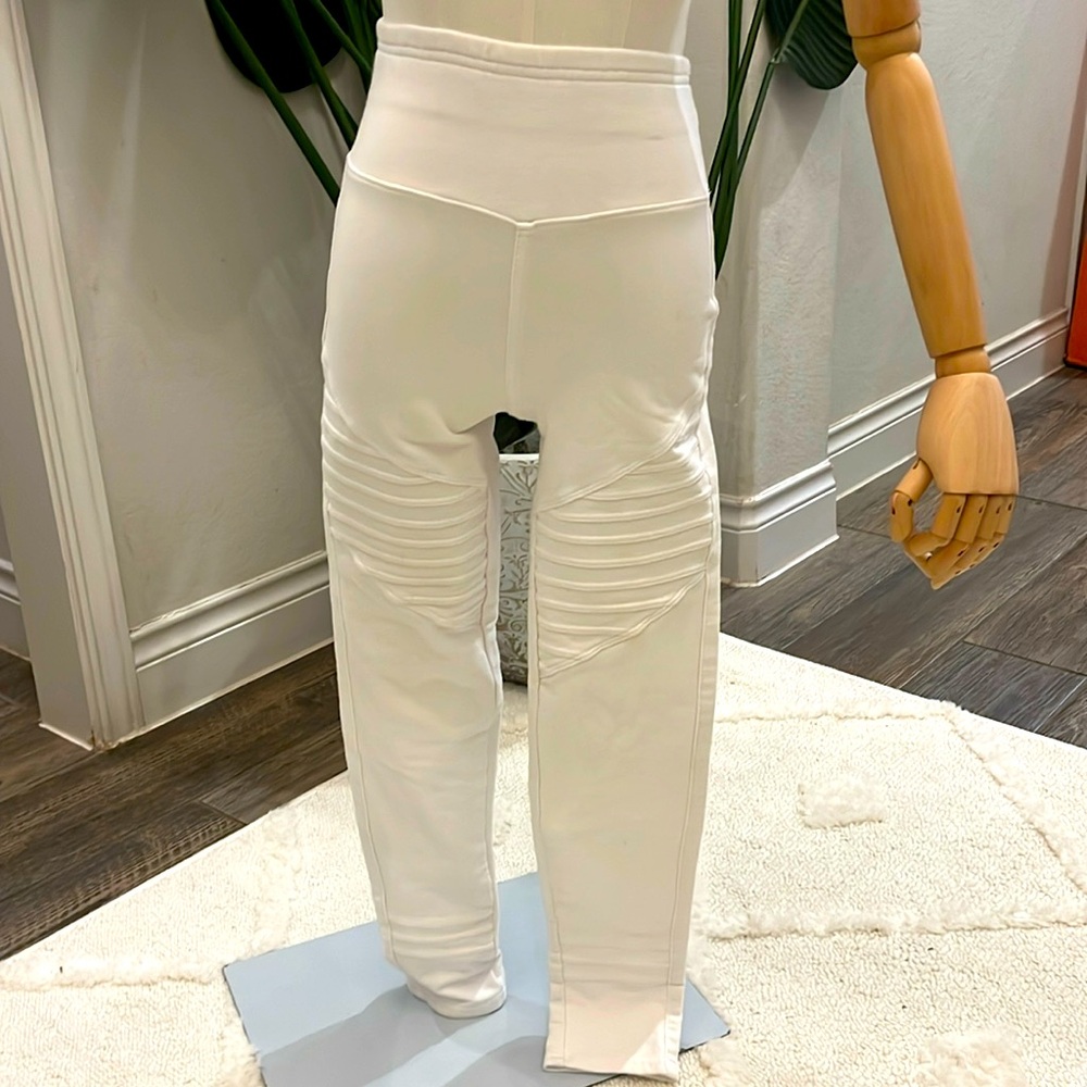 White Moto Pants